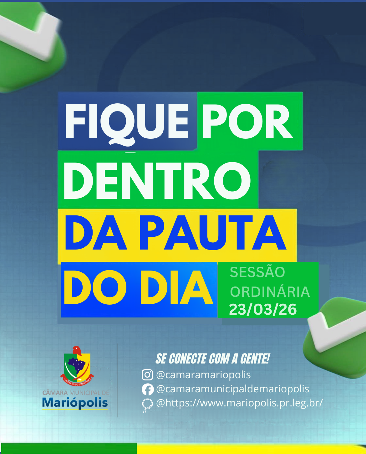 Pauta Sessão Ordinária 23/03